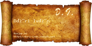 Dóri Iván névjegykártya